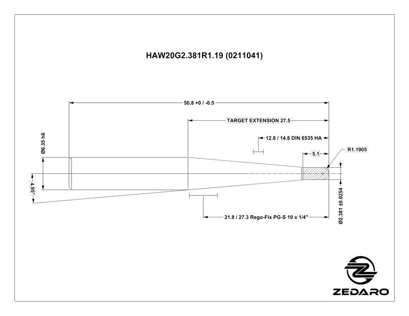 Zedaro HAW20G2.381R1.19 (SPED0332-2in) (0211041)