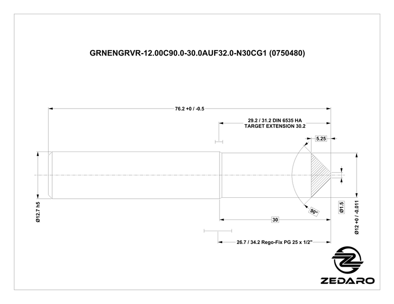 Zedaro GRNENGRVR-12.00C90.0-30.0AUF32.0-N30CG1 (0750480)