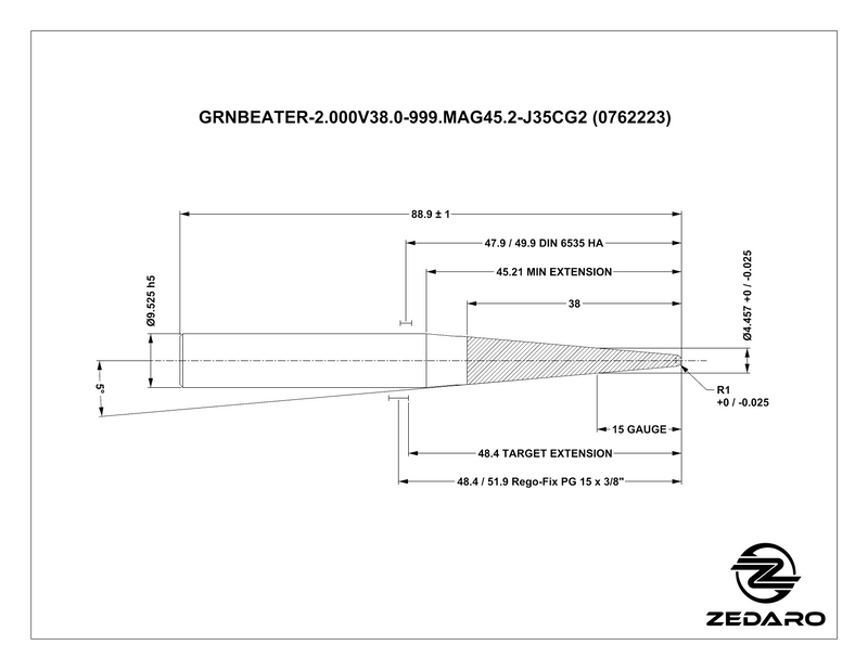 Zedaro GRNBEATER-2.000V38.0-999.MAG45.2-J35CG2 (0762223)