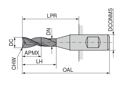 Ceratizit MCR.H-SR.6,0.45°.Z4.HB.K TI1000 MonsterMill - Rough milling cutter 5275206000 (0731255)