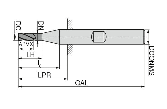 Ceratizit N.SC.9,0.R.30°.Z3.HB.ML TI100PRO End Milling Cutter HSS-E Co 8 54016090 (0761826)