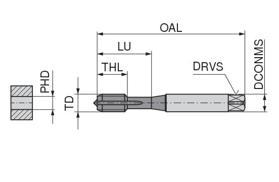 Ceratizit TruTap ST.M3.ISO2-6H.DIN371-B Through Hole Machine taps, Right Hand 22020030 (0747935)