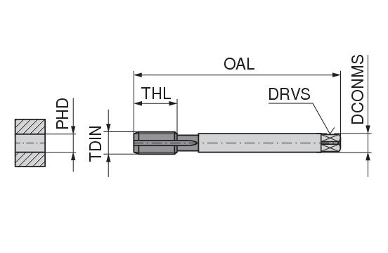 Ceratizit UNI.G1/4-19.ISO228.~DIN5156-B TIN Through Hole Machine taps, Right Hand 23160025 (0761653)