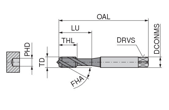 Ceratizit SL15 ST ES.M8.ISO2-6H.DIN352-C Blind Hole Machine taps, Right Hand 22016080 (0747912)